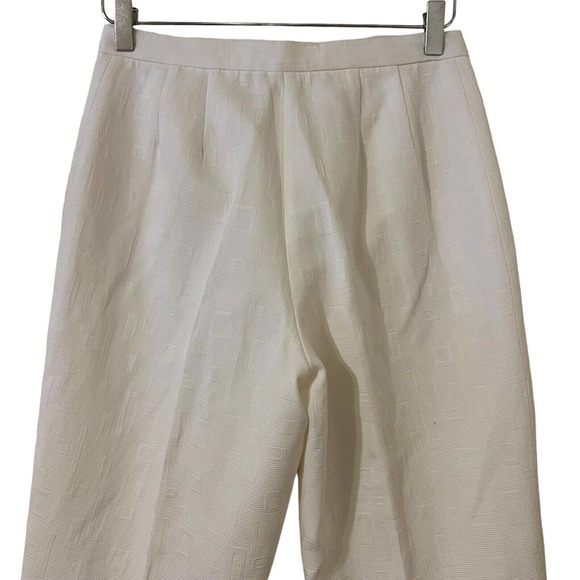 Alberto Makali Cream Abstract Textured Patterned High Waist Flat Front Pants - 8 - Picture 7 of 10